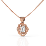 Load image into Gallery viewer, Remarkable Emerald Cut Diamond Accompanied By Round Cut Diamond Pendant (Emerald 2.00 Ct.) (Neck Chain Is Not A Part Of The Product And Can Be Bought Separately)