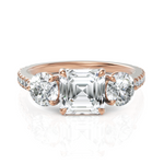 Load image into Gallery viewer, Trinary Diamond Solitaire Ring With Asscher Cut & Round Cut Diamonds (1.50 CT. Asscher Cut)