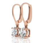 Load image into Gallery viewer, Round Solitaire Diamond Drop Earring