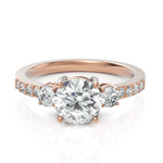Load image into Gallery viewer, Trilogy Grace With Round Cut Diamond Ring (1.00 CT. Center Solitaire)