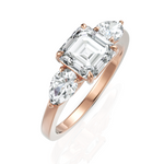 Load image into Gallery viewer, Peerless Asscher Cut & Pear Cut Trio Diamond Ring (1.50 CT. Asscher Cut)