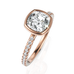 Load image into Gallery viewer, Charming Cushion Cut Diamond Solitaire Ring With Bezel Set (1.50 CT. Solitaire)