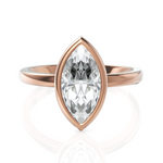 Load image into Gallery viewer, Striking Marquise Cut Diamond Solitaire Ring With Bezel Set (1.50 CT.)