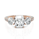 Load image into Gallery viewer, Delightful Three Stone solitaire Diamond ring With Radiant Cut & Round Cut Diamonds (1.50 CT. Radiant Cut)