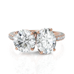 Load image into Gallery viewer, Gracious Toi Et Moi Wedding Ring With Round Cut & Oval Cut Diamond (1.50 CT. Each Diamond)