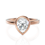 Load image into Gallery viewer, Dropping Pear Diamond Solitaire Bezel Set Ring (1.00 CT.)