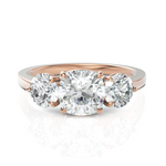 Load image into Gallery viewer, Three Stone solitaire Ring With Cushion Cut & Round Cut Diamond (1.50 CT. Cushion Cut)