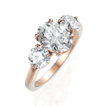 Load image into Gallery viewer, Enchant Three Stone With Oval Cut & Round Cut Diamond Ring (1.50 CT. Oval CUT Diamond)