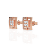 Load image into Gallery viewer, Elite Square Diamond Stud Earrings
