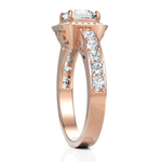 Load image into Gallery viewer, Lucy Halo Diamond Ring With Princess Cut 1.00 Carat Solitaire Wedding Ring