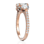 Load image into Gallery viewer, Trinary Diamond Solitaire Ring With Asscher Cut & Round Cut Diamonds (1.50 CT. Asscher Cut)