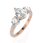 Load image into Gallery viewer, Trinity Pear Cut & Round Cut Three Solitaire Diamond Ring (1.50 CT. Pear Cut)