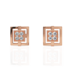 Load image into Gallery viewer, Elite Square Diamond Stud Earrings