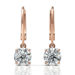 Load image into Gallery viewer, Round Solitaire Diamond Drop Earring