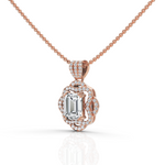 Load image into Gallery viewer, Remarkable Emerald Cut Diamond Accompanied By Round Cut Diamond Pendant (Emerald 2.00 Ct.) (Neck Chain Is Not A Part Of The Product And Can Be Bought Separately)