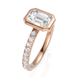 Load image into Gallery viewer, Bezel Set Emerald Cut Solitaire Engagement Ring (1.00 CT. Solitaire)
