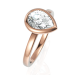 Load image into Gallery viewer, Dropping Pear Diamond Solitaire Bezel Set Ring (1.00 CT.)