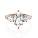 Load image into Gallery viewer, Tremendous Three Solitaire Diamond Ring With Marquise Cut & Pear Cut Diamond (1.50 CT. Marquise Cut)