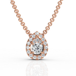 Load image into Gallery viewer, Classic Pear Shape Round Cut Diamond Necklace
