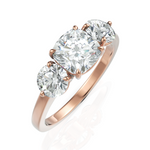 Load image into Gallery viewer, Three Stone solitaire Ring With Cushion Cut & Round Cut Diamond (1.50 CT. Cushion Cut)