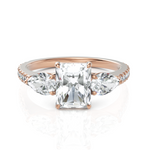 Load image into Gallery viewer, Amazing Three Stone Diamond Ring With Radiant Cut, Pear Cut & Round Cut Diamond (2.00 CT. Radiant Cut)