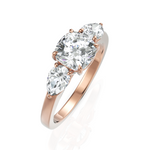 Load image into Gallery viewer, Threeling Solitaire Diamond Wedding Ring With Round Cut & Pear Cut Diamonds (1.50 CT. Round Cut)