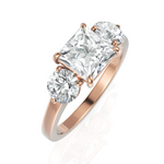Load image into Gallery viewer, Princess Cut & Round Cut Three Stone Diamond Ring (1.50 CT. Princess Cut)