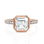 Load image into Gallery viewer, Lustre Asscher Cut Diamond Solitaire Ring With Bezel Setting (2.00 CT. Asscher Cut)