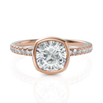 Load image into Gallery viewer, Charming Cushion Cut Diamond Solitaire Ring With Bezel Set (1.50 CT. Solitaire)
