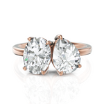 Load image into Gallery viewer, Oval Cut & Pear Cut Toi Et Moi Solitaire Diamond Ring (1.50 CT. Each Diamond)