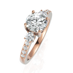 Load image into Gallery viewer, Trilogy Grace With Round Cut Diamond Ring (1.00 CT. Center Solitaire)