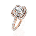 Load image into Gallery viewer, Double Halo Flickering Diamond Bridal Ring