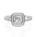 Load image into Gallery viewer, Lucy Halo Diamond Ring With Princess Cut 1.00 Carat Solitaire Wedding Ring