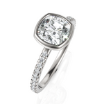 Load image into Gallery viewer, Charming Cushion Cut Diamond Solitaire Ring With Bezel Set (1.50 CT. Solitaire)