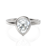 Load image into Gallery viewer, Dropping Pear Diamond Solitaire Bezel Set Ring (1.00 CT.)
