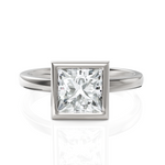 Load image into Gallery viewer, Lucid Princess Cut Diamond Ring With Bezel Set (1.50 CT.)
