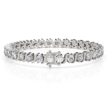 Load image into Gallery viewer, S Swirl Link Illusion Diamond Tennis Bracelet