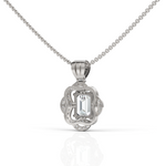 Load image into Gallery viewer, Remarkable Emerald Cut Diamond Accompanied By Round Cut Diamond Pendant (Emerald 2.00 Ct.) (Neck Chain Is Not A Part Of The Product And Can Be Bought Separately)