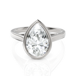 Load image into Gallery viewer, Tremendous Pear Cut Diamond Ring With Bezel Setting (2.50 CT. Solitaire)