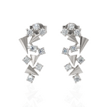 Load image into Gallery viewer, The Falling Pyramid Diamond Earrings