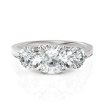 Load image into Gallery viewer, Three Stone solitaire Ring With Cushion Cut & Round Cut Diamond (1.50 CT. Cushion Cut)