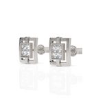 Load image into Gallery viewer, Elite Square Diamond Stud Earrings