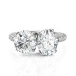 Load image into Gallery viewer, Gracious Toi Et Moi Wedding Ring With Round Cut & Oval Cut Diamond (1.50 CT. Each Diamond)