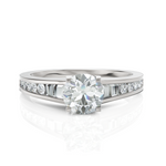 Load image into Gallery viewer, Emmey Diamond Solitaire & Tapered Ring With 1.00 Ct. Round Cut Diamond