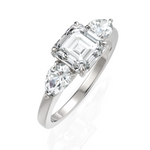 Load image into Gallery viewer, Peerless Asscher Cut & Pear Cut Trio Diamond Ring (1.50 CT. Asscher Cut)
