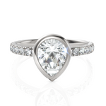 Load image into Gallery viewer, Remarkable Bezel Set Pear Cut Solitaire Ring (1.00 CT. Center Diamond)