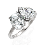 Load image into Gallery viewer, Oval Cut & Pear Cut Toi Et Moi Solitaire Diamond Ring (1.50 CT. Each Diamond)