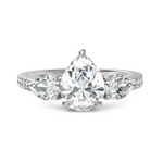 Load image into Gallery viewer, Brilliant Three Stone Pear Cut Diamond Engagement Ring (Center Stone 1.50 CT.)