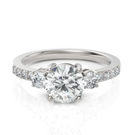 Load image into Gallery viewer, Trilogy Grace With Round Cut Diamond Ring (1.00 CT. Center Solitaire)