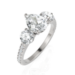 Load image into Gallery viewer, Trinity Pear Cut & Round Cut Three Solitaire Diamond Ring (1.50 CT. Pear Cut)